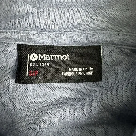Marmot Sweater Womens Small Blue Quilted 1/4 Snap Pullover Casual Outdoor - Picture 4 of 11
